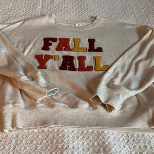 Maurices Cream Sweater with Fall Y'All Design great for fall